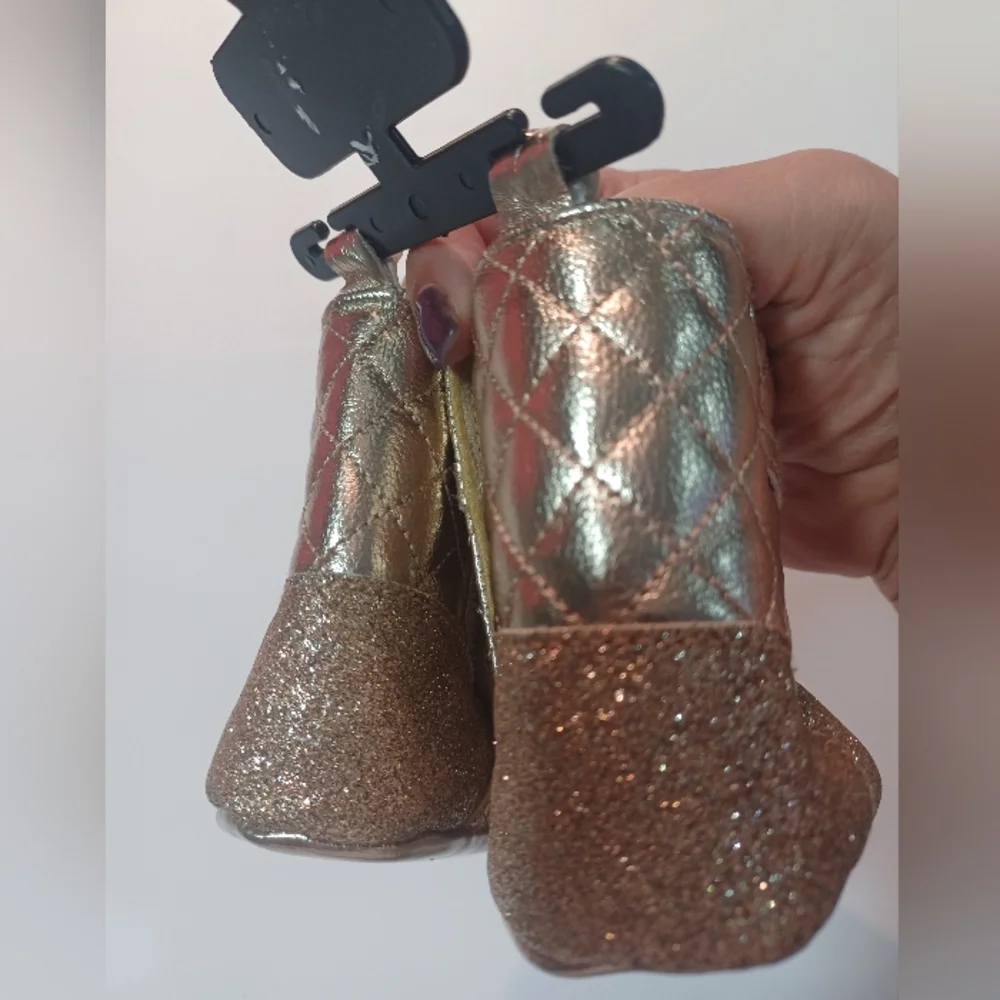 😍 Bebe Gold Sparkle Kids Boots - Picture 6 of 7